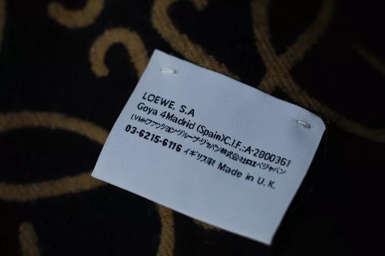 Loewe LOEWE Cashmere wool mixed fringe scarf black and brown Size ONE SIZE - 6 Thumbnail