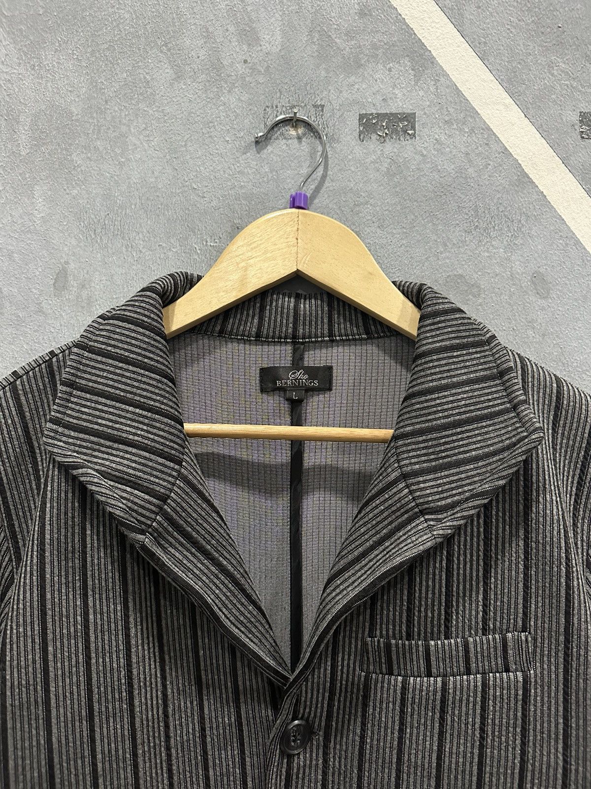 BERNINGS SHO Bernings Sho Stripe Blazer Size L / US 10 / IT 46 - 2 Thumbnail