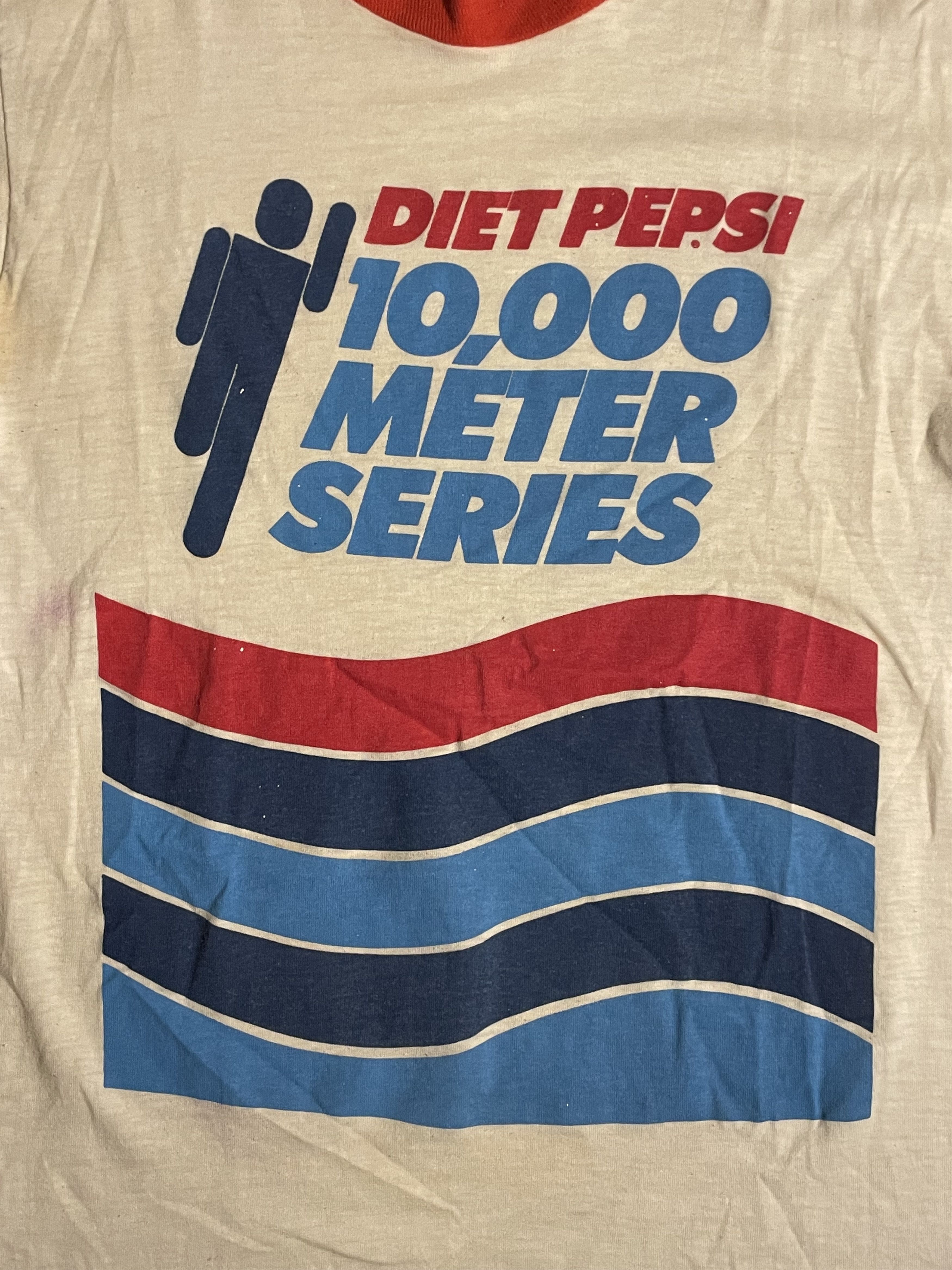 Vintage Diet Pepsi 10000 Meter Series Ringer Tee Size US S / EU 44-46 / 1 - 2 Thumbnail