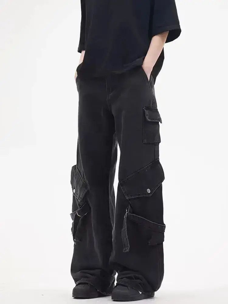Japanese Brand Black vintage street hip hop baggy jeans Size US 30 / EU 46 - 2 Thumbnail