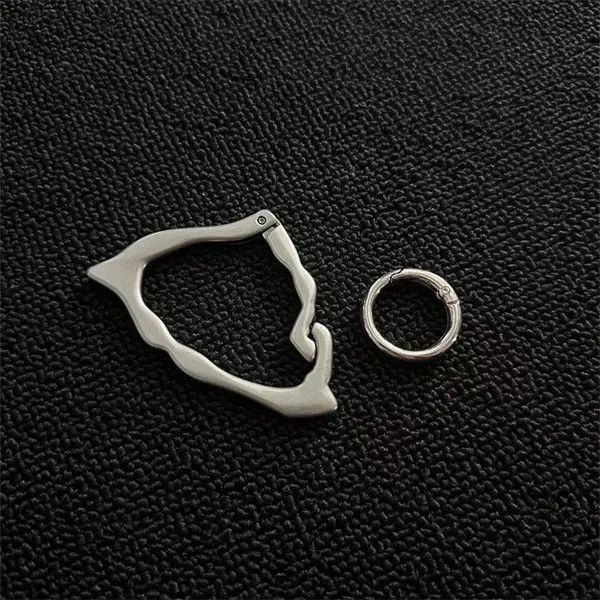 Jewelry Silver Geometric Hoop Earrings, Modern Minimalist Jewelry Size ONE SIZE - 6 Thumbnail