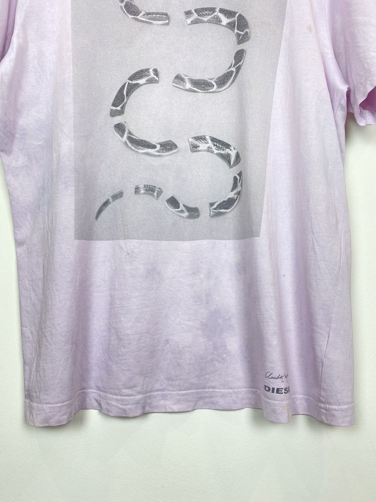 Diesel Diesel Snike Art Print Graphic Tee Y2K Baby Pink Streetwear Size US L / EU 52-54 / 3 - 6 Thumbnail