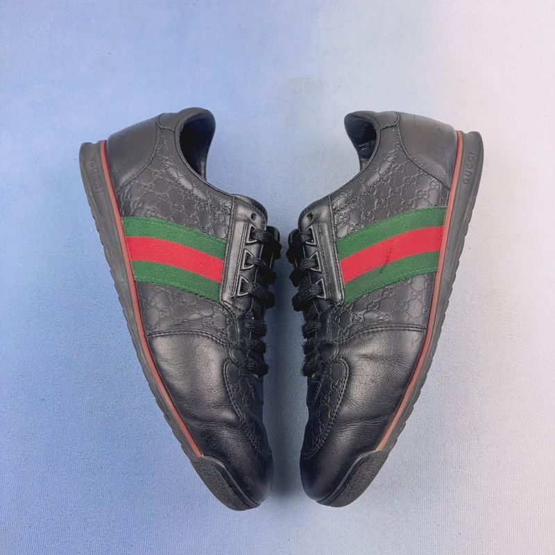 Gucci Gucci Black Leather Casual Sneakers Size US 8.5 / EU 41-42 - 6 Thumbnail