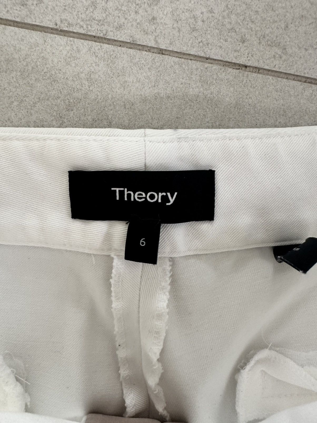 Theory THEORY WHITE COTTON TROUSER PANTS SIZE 6 Size 28" / US 6 / IT 42 - 2 Thumbnail