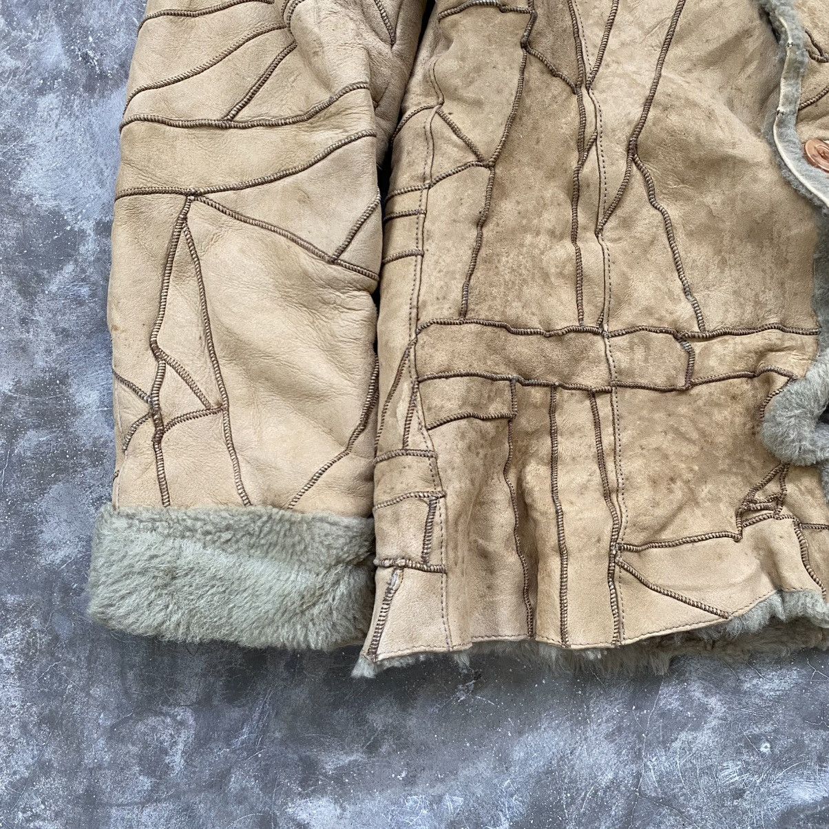 Issey Miyake Rare 1990s Hai Sporting Gear Leather Patchwork Sherpa Jacket Size US M / EU 48-50 / 2 - 3 Thumbnail