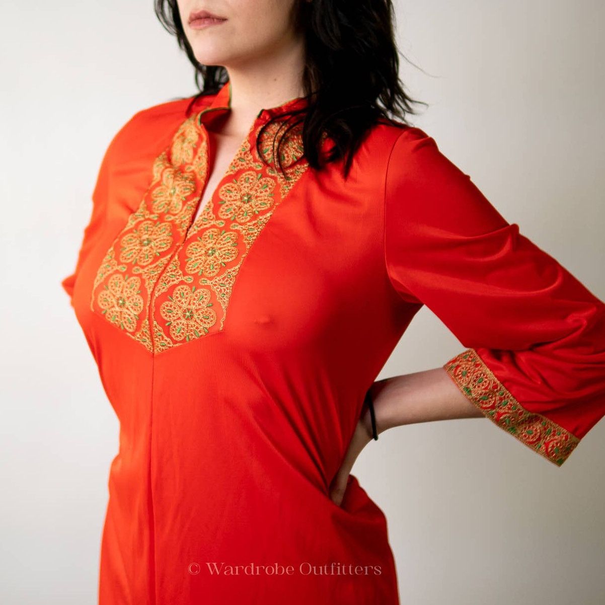 Vintage Vintage 1960's Embroidered Gossard Artemis Coral Dress - M Size M / US 6-8 / IT 42-44 - 5 Thumbnail