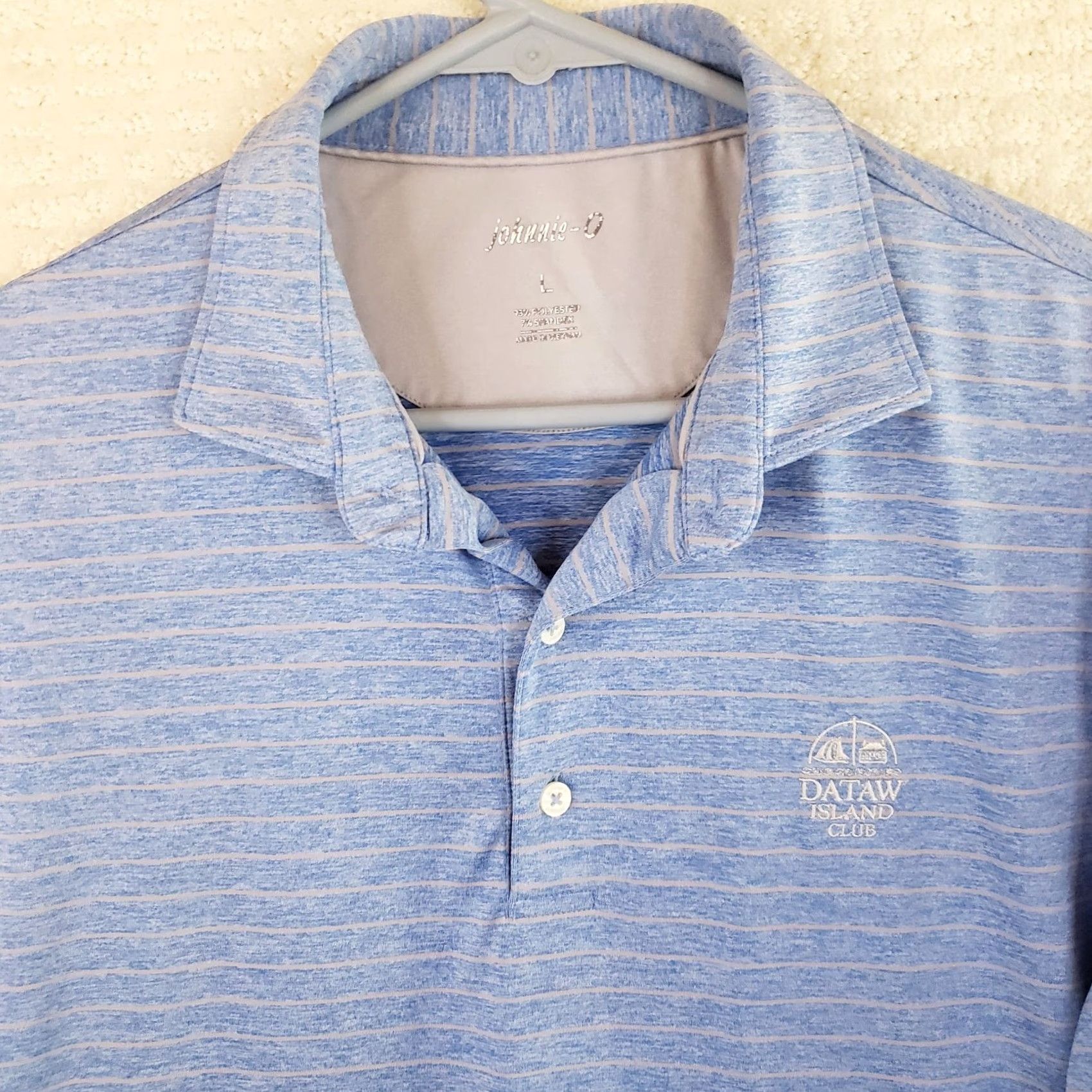 johnnie-O VINTAGE Johnnie-O Polo Shirt Men L Short Sleeve Blue Stripe with Pocket Logo Size US L / EU 52-54 / 3 - 3 Thumbnail