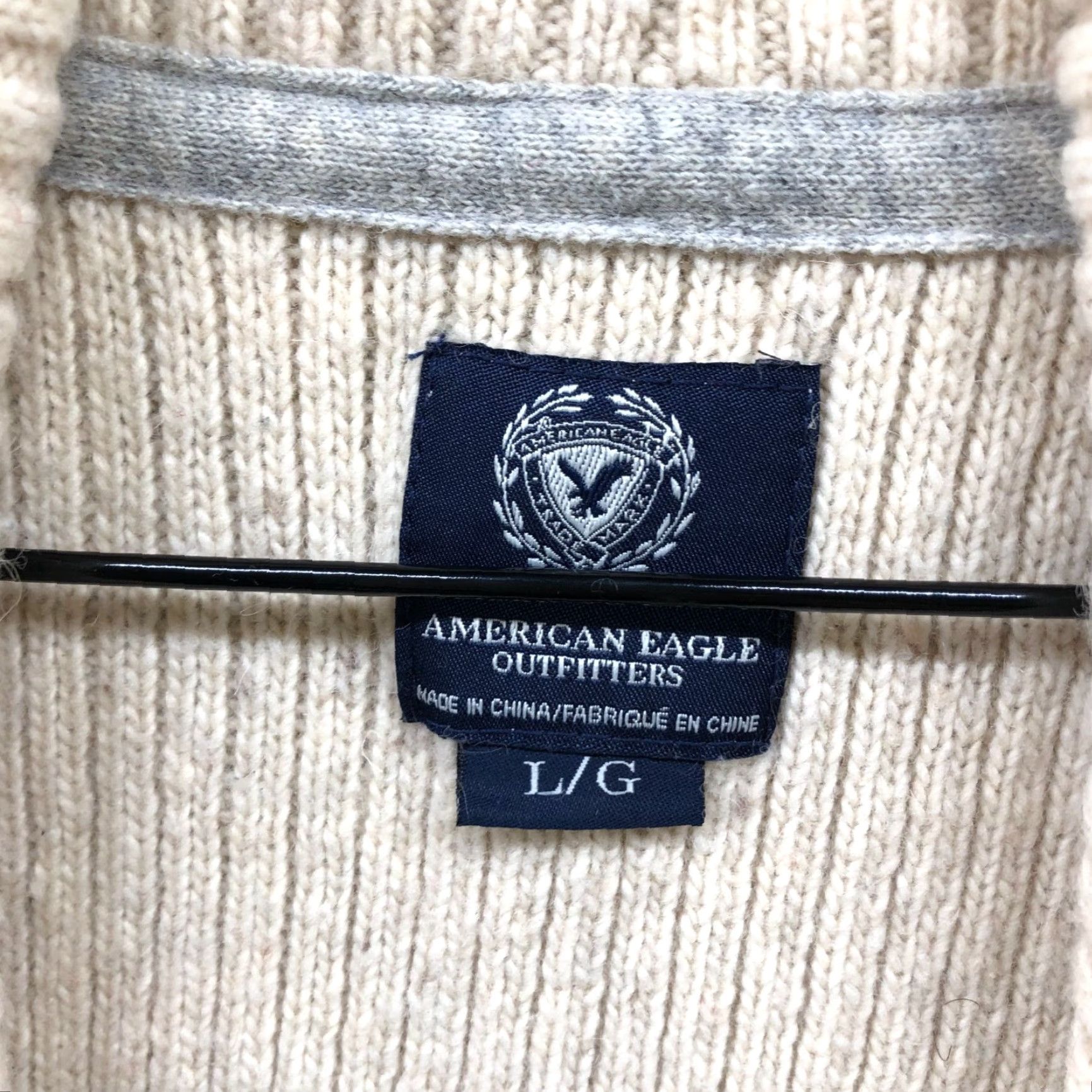 American Eagle Outfitters VINTAGE American Eagle Outfitters Wool Blend Cardigan Sweater Womens L Beige Shawl Collar Size L / US 10 / IT 46 - 7 Thumbnail