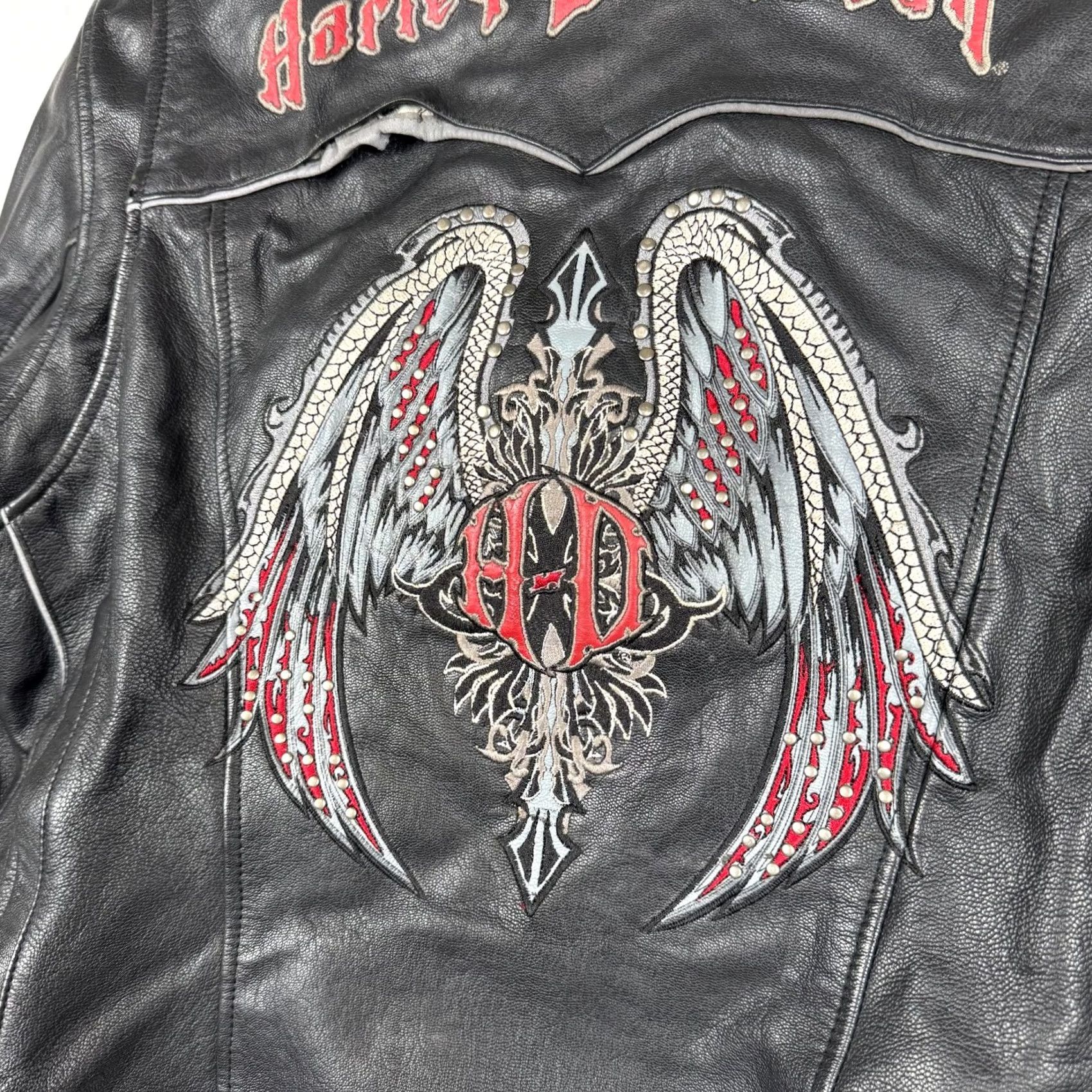 Harley Davidson Harley Davidson Road Angel Leather Motorcycle Jacket - Rare Y2K - Women's Large Size L / US 10 / IT 46 - 2 Thumbnail