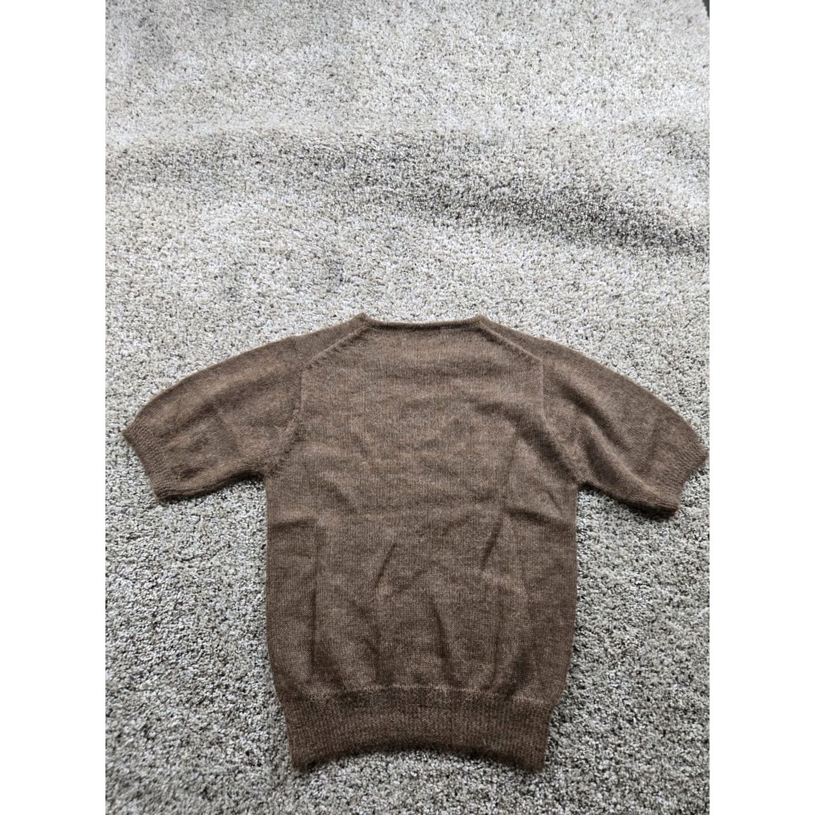 Vintage VINTAGE Marisa Christina Sweater Shirt Womens Brown Medium Pullover Crew Neck Short Sleeve Knit Cap Sleeve Size M / US 6-8 / IT 42-44 - 5 Thumbnail