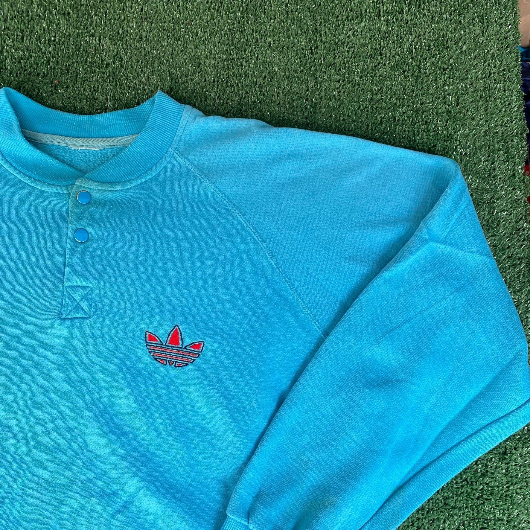 Adidas Vintage 80s Adidas Trefoil Sweatshirt Retro Logo Crewneck Size US L / EU 52-54 / 3 - 2 Thumbnail