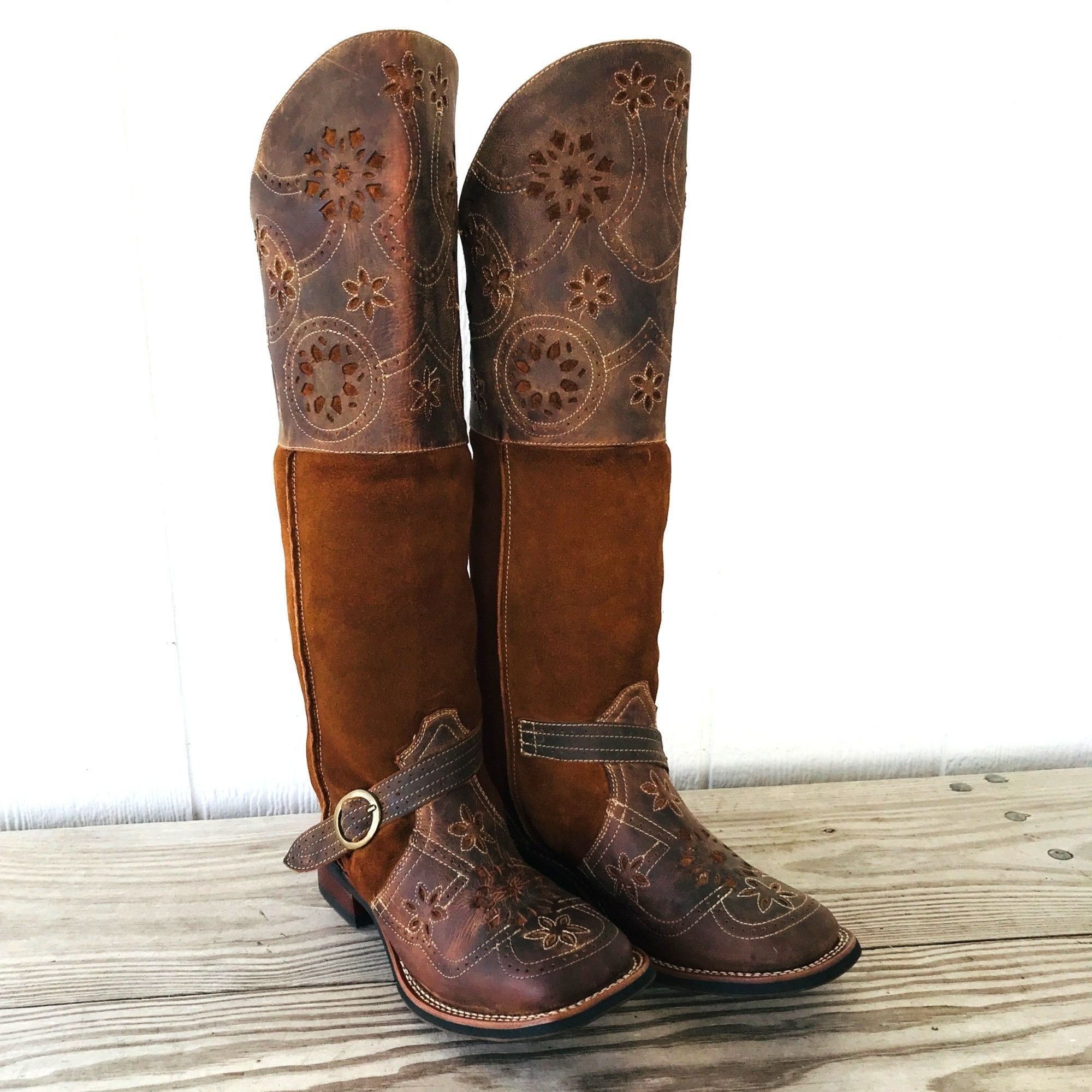 image of Laredo Caught You Looking Women Brown Suede Leather Boot 8 M