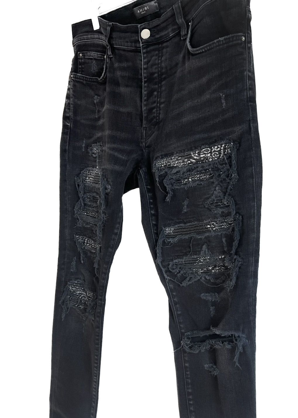 Amiri Amiri Washed Black Bandana MX1 Distressed Jeans Size US 31 - 2 Thumbnail