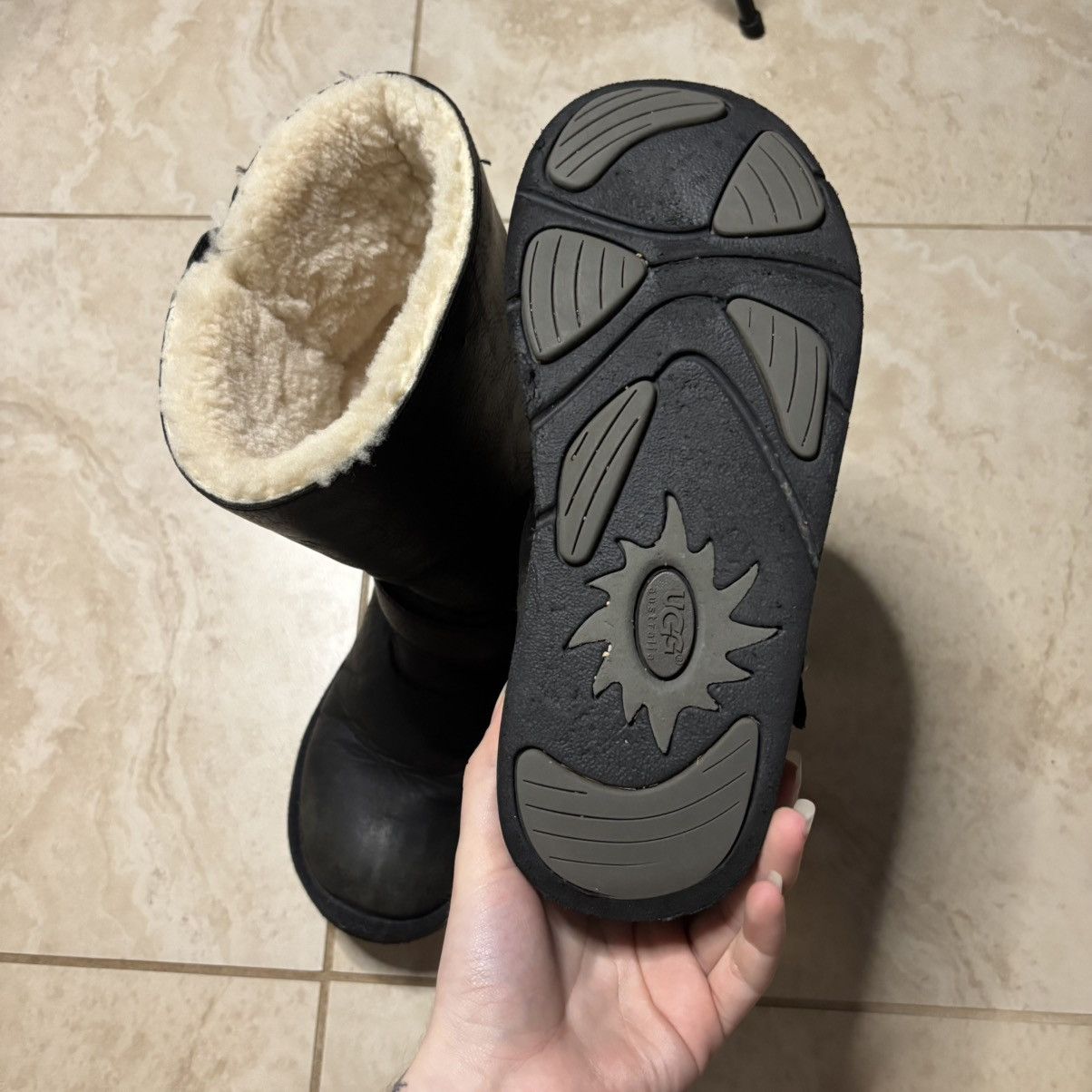 Ugg ugg sutter moto leather engineer shearling black boots 8.5 Size US 8.5 / EU 41-42 - 4 Thumbnail