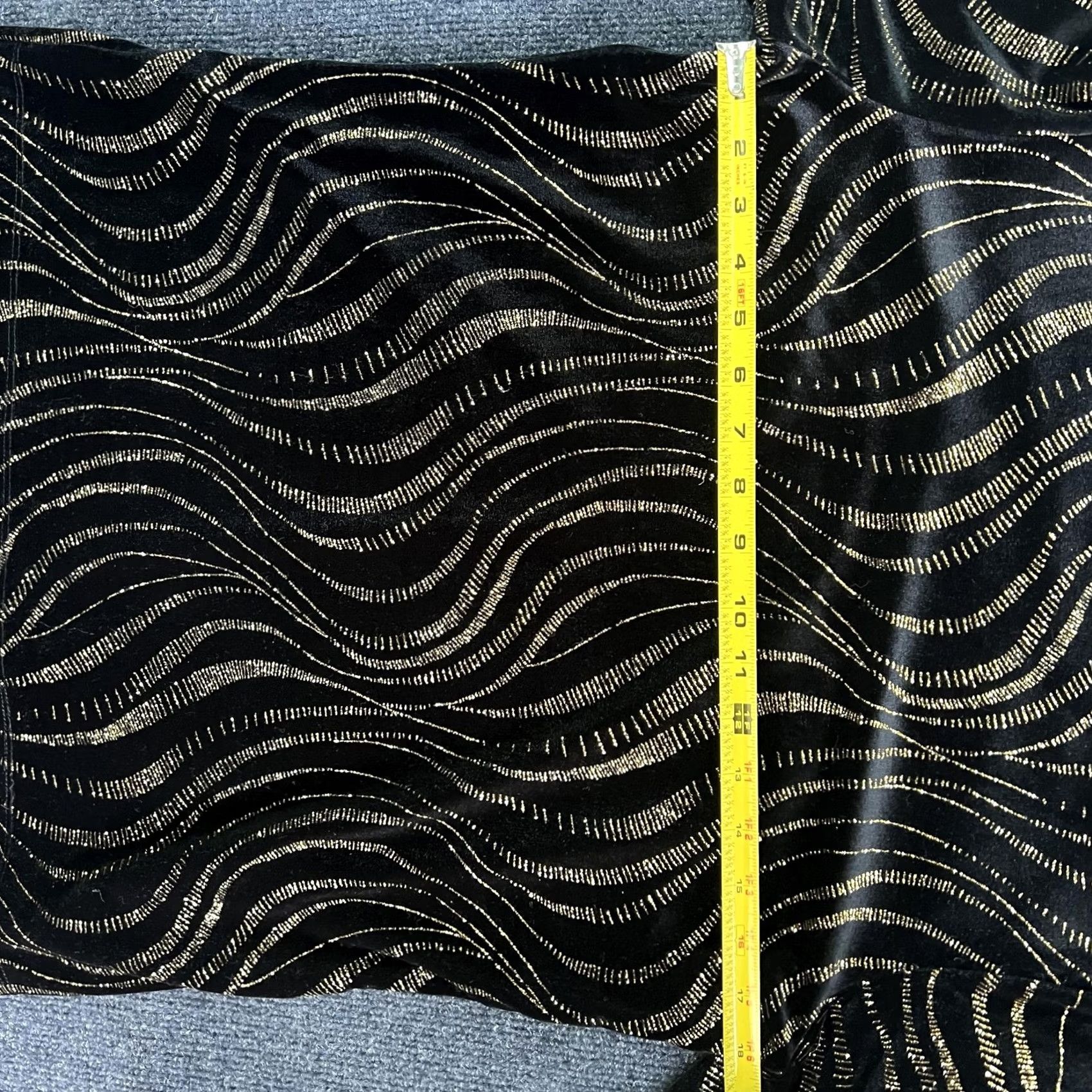 Vintage Notations Blouse Womens XL Petite Black Gold Metallic Velvet 3/4 Sleeve Top Size XL / US 12-14 / IT 48-50 - 4 Thumbnail