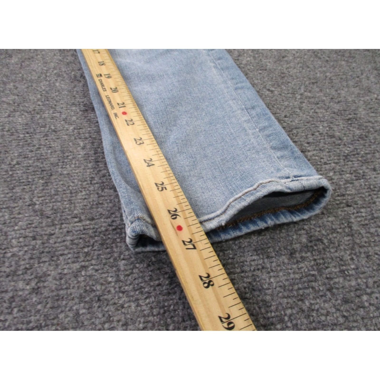 Allsaints All Saints Jeans Womens 28 Blue Straight Fit Knee Patch Petrol Casual Size 28" / US 6 / IT 42 - 4 Thumbnail