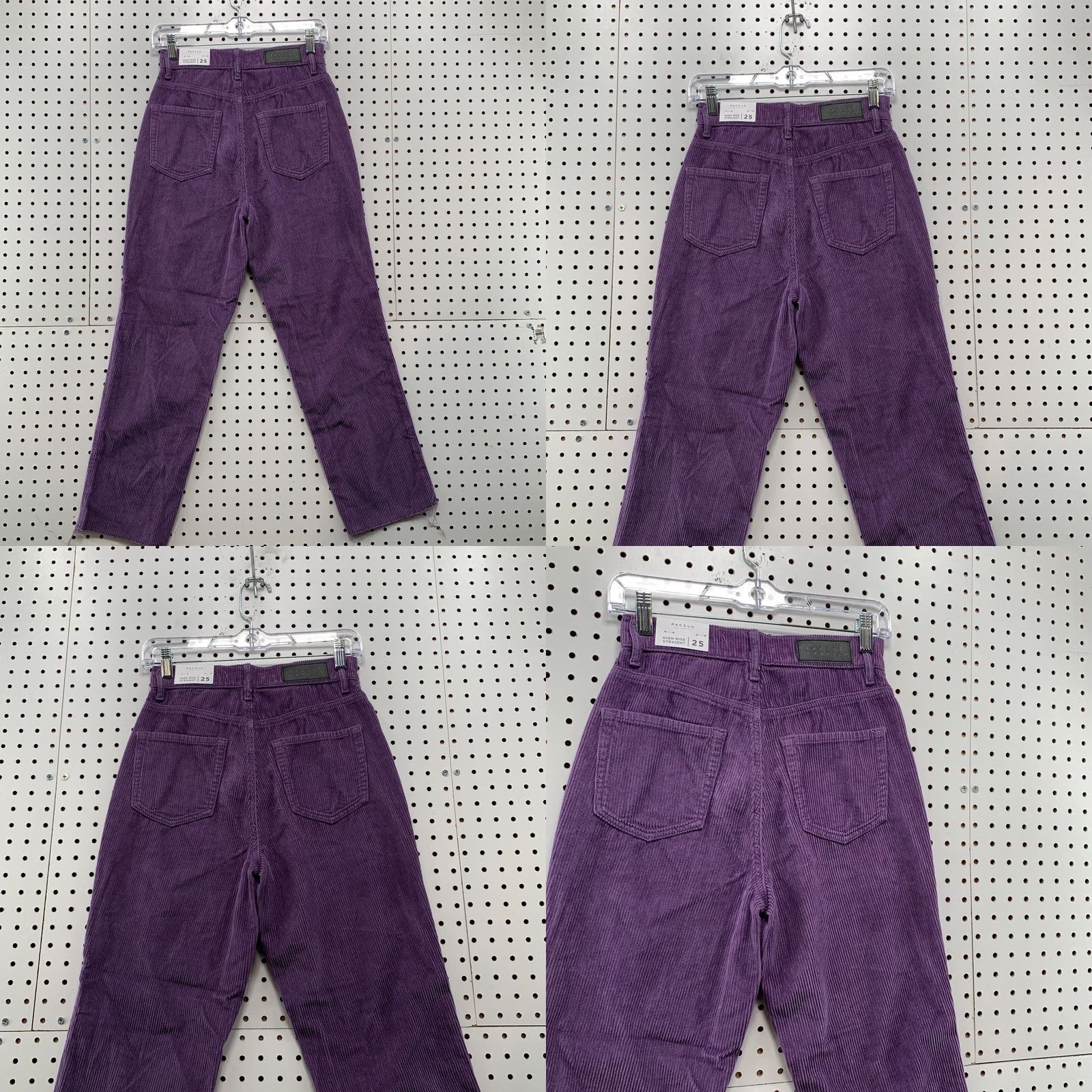 Pacsun Pacsun Corduroy Pants Womens 25x25.5 Purple High Rise Straight NWT Shoes Size 25? Size 42" / US 20 - 8 Thumbnail