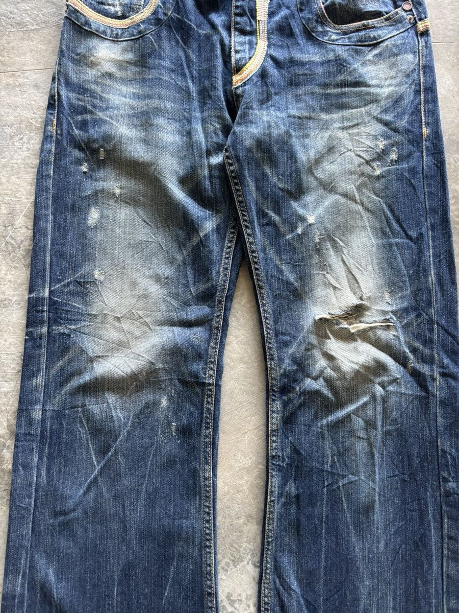 If Six Was Nine SICK FLARE RED PEPPER JEANS DISTRESSED JAPANESE PUNK GOTH Size US 31 - 10 Thumbnail