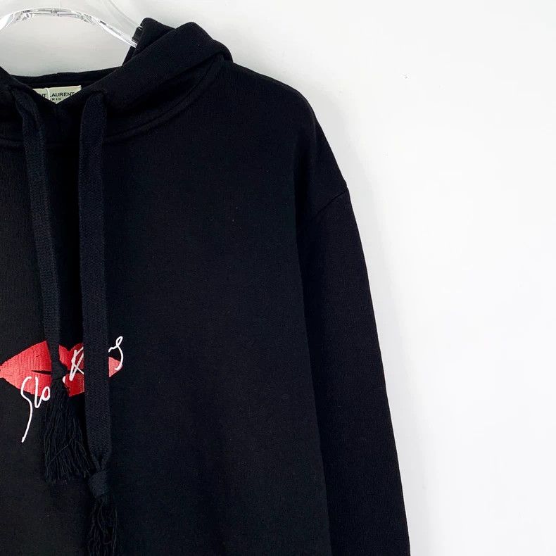 Saint Laurent Paris Saint Laurent Paris Black red lip letter printed hooded dr Size US L / EU 52-54 / 3 - 3 Thumbnail