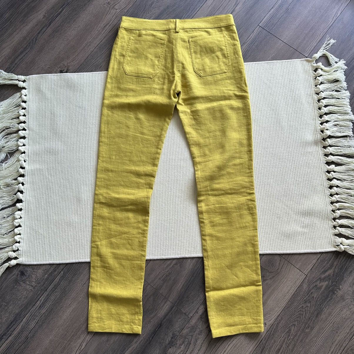 Balenciaga BALENCIAGA. PANTS Yellow Linen Cigarette Women’s Trousers Size 28" / US 6 / IT 42 - 9 Thumbnail