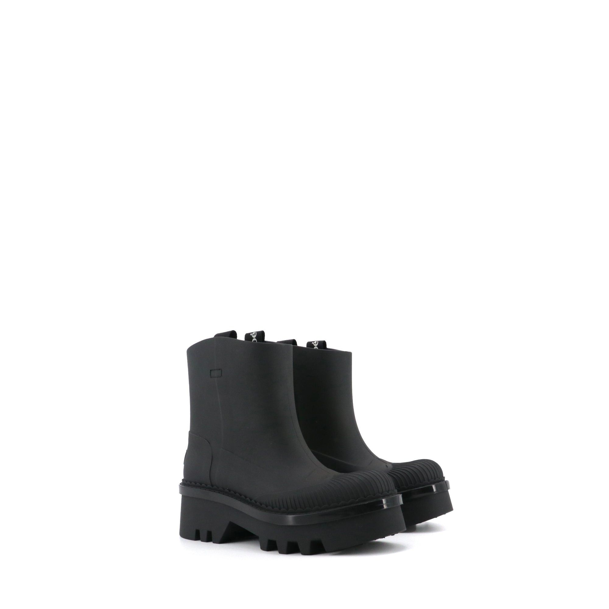 Chloe CHLOÉ - Raina Chloé rain boots in black rubber (T38) Size US 7 / IT 37 - 1 Thumbnail