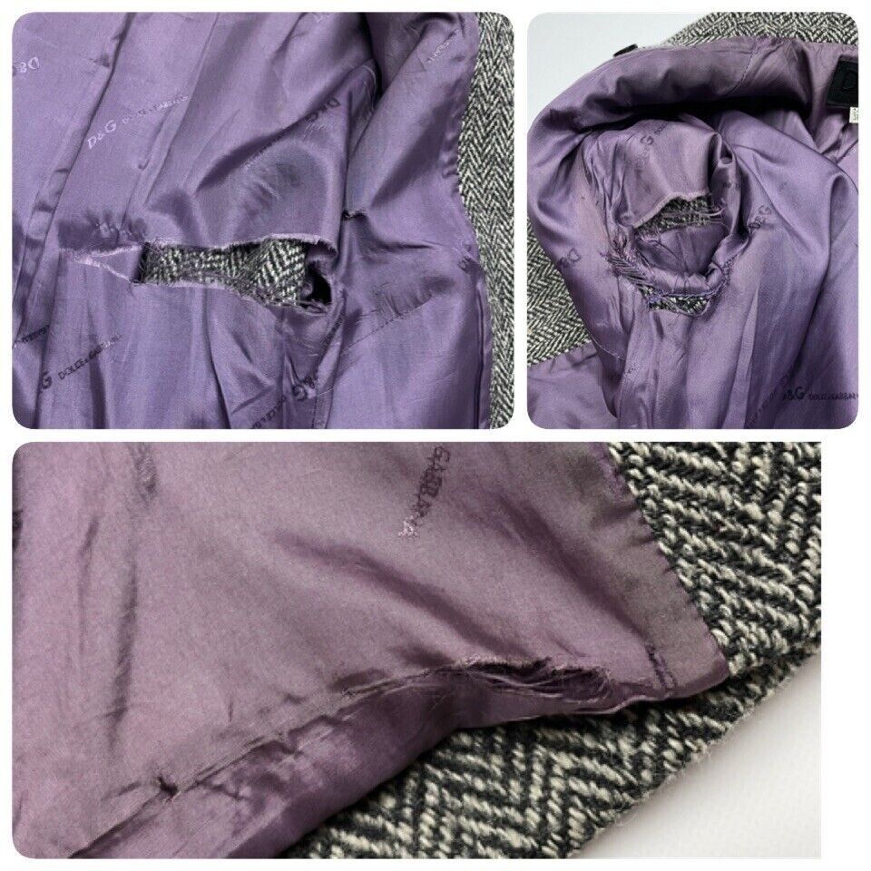 Dolce & Gabbana Dolce & Gabbana Womens Herringbone Tweed Wool Coat Jacket Size XS / US 0-2 / IT 36-38 - 18 Thumbnail