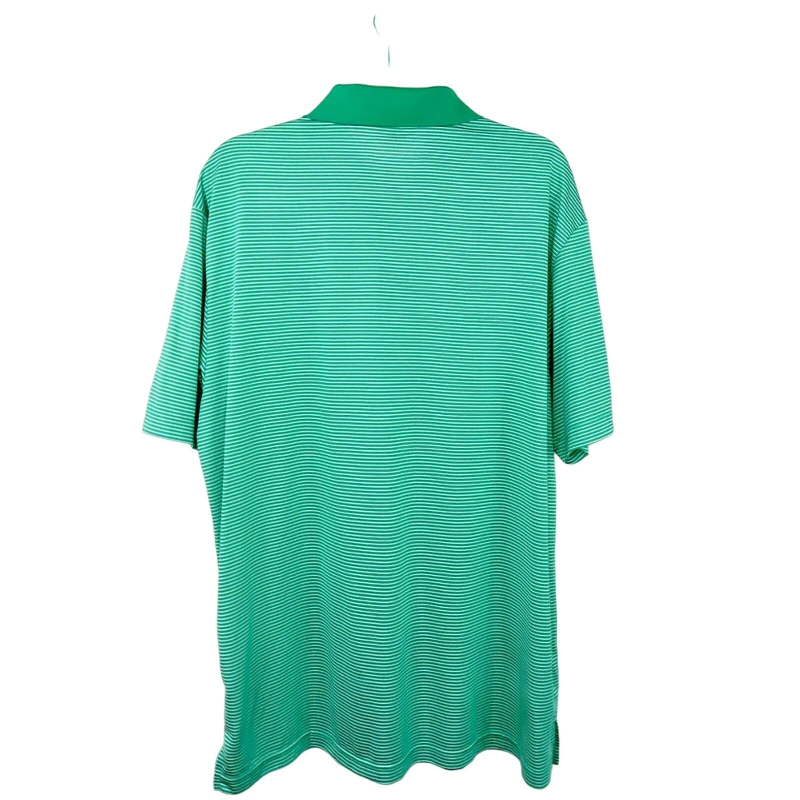 Grand Slam Grand Slam Green & White Striped Golf Polo Large Dri-Flow Size US L / EU 52-54 / 3 - 4 Thumbnail
