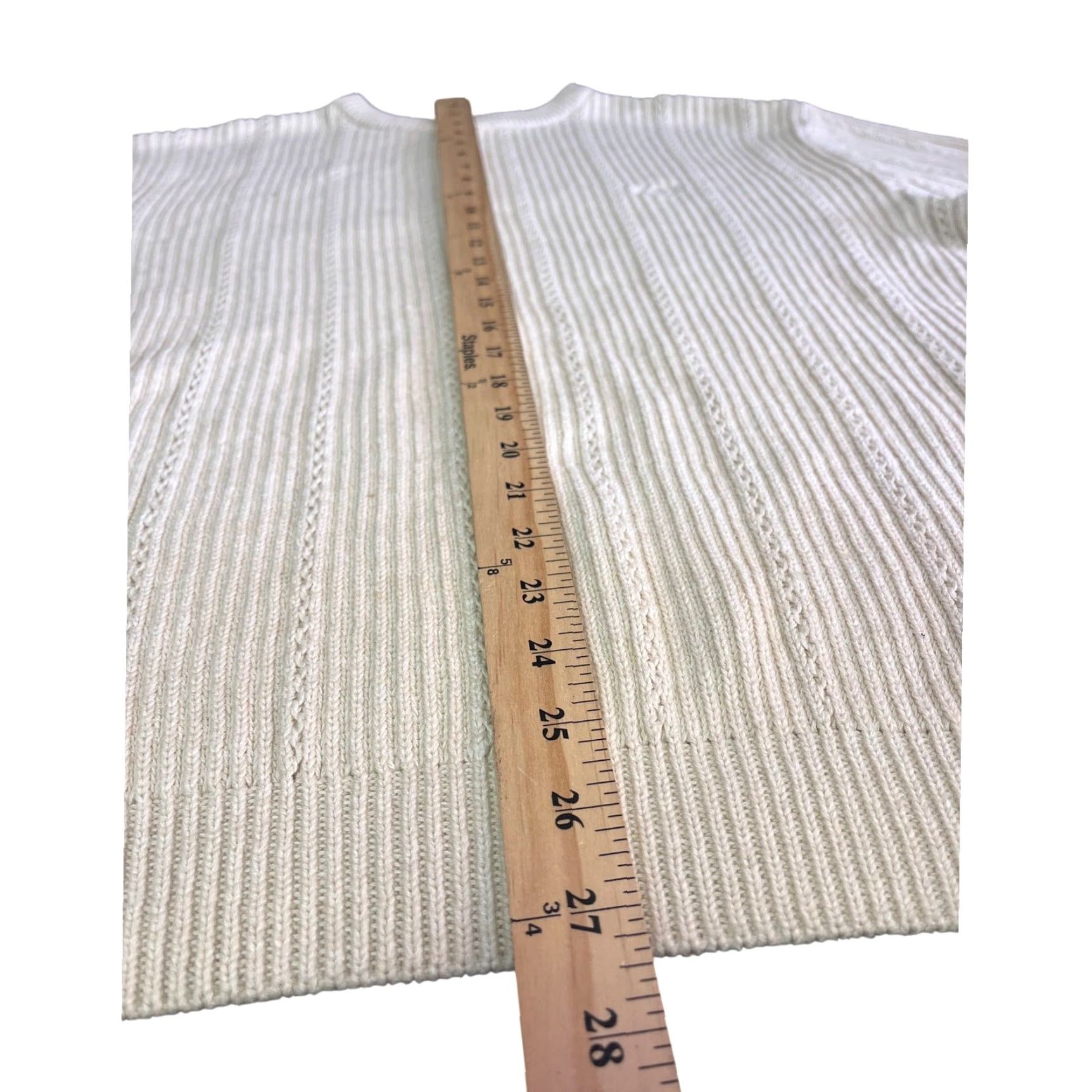Ralph Lauren VINTAGE Chaps Ralph Lauren Sweater Cable Knit Crew Neck Unisex Adults L Cream 90s Fisherman Chunky Knit Cotton Size US L / EU 52-54 / 3 - 5 Thumbnail