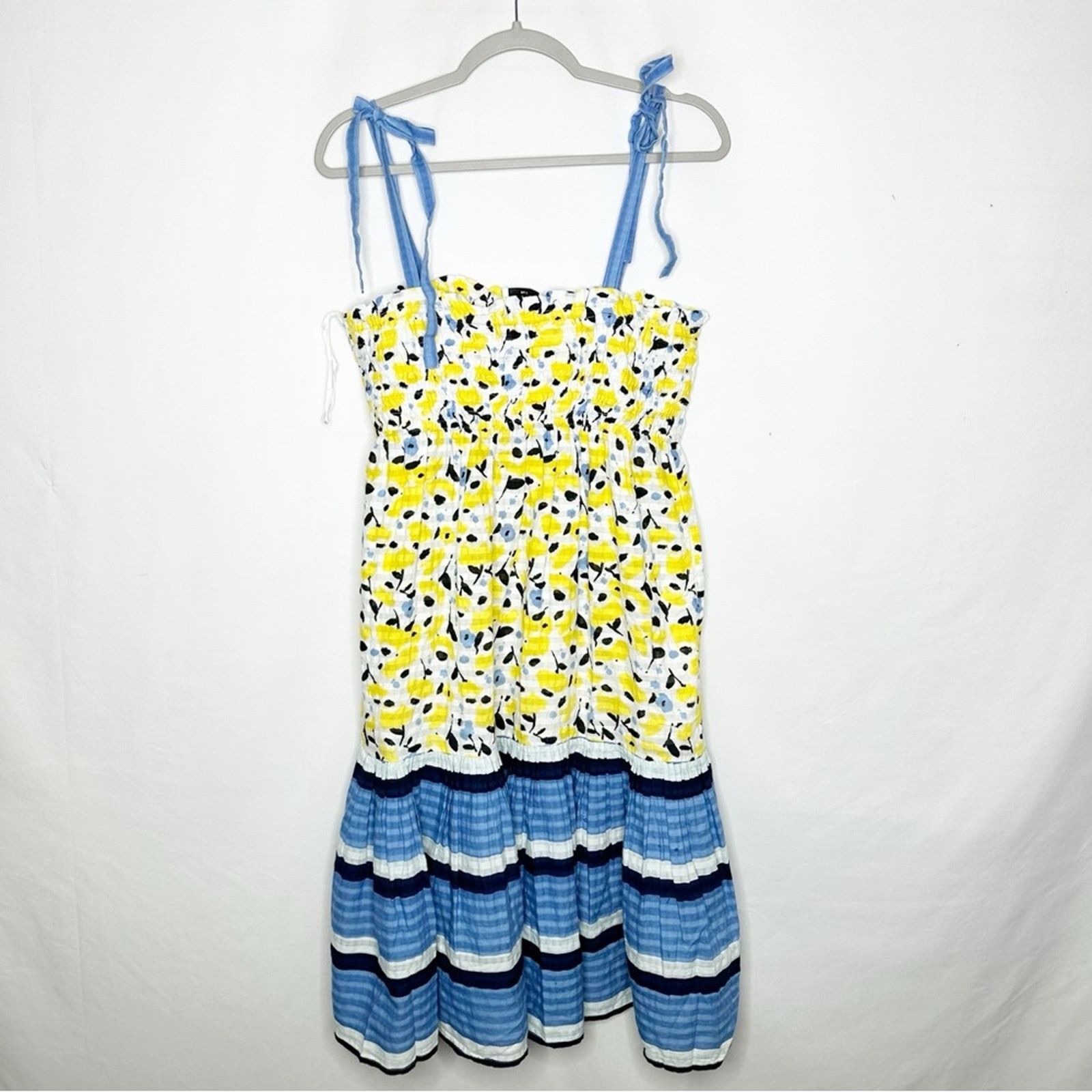 Tanya Taylor TANYA TAYLOR Leandra Mixed Print Smocked Midi Dress NWT S Size S / US 4 / IT 40 - 2 Thumbnail