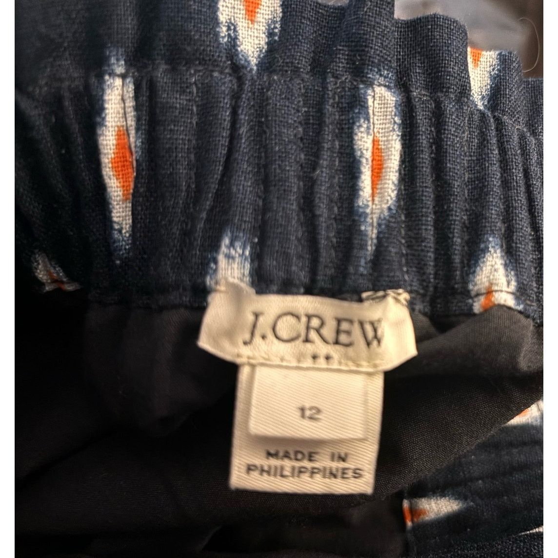 J.Crew J.Crew Blue Ikat Linen Blend Sidewalk Skirt, Women's Size 12 Size 34" / US 12 / IT 48 - 4 Thumbnail