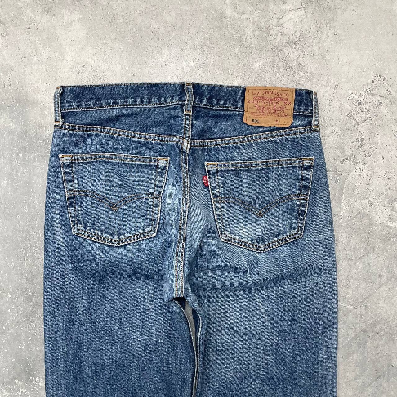 Levi's Vintage 2000s Levis 501 Distressed Jeans Blue Size W34 L32 Size US 34 / EU 50 - 20 Thumbnail