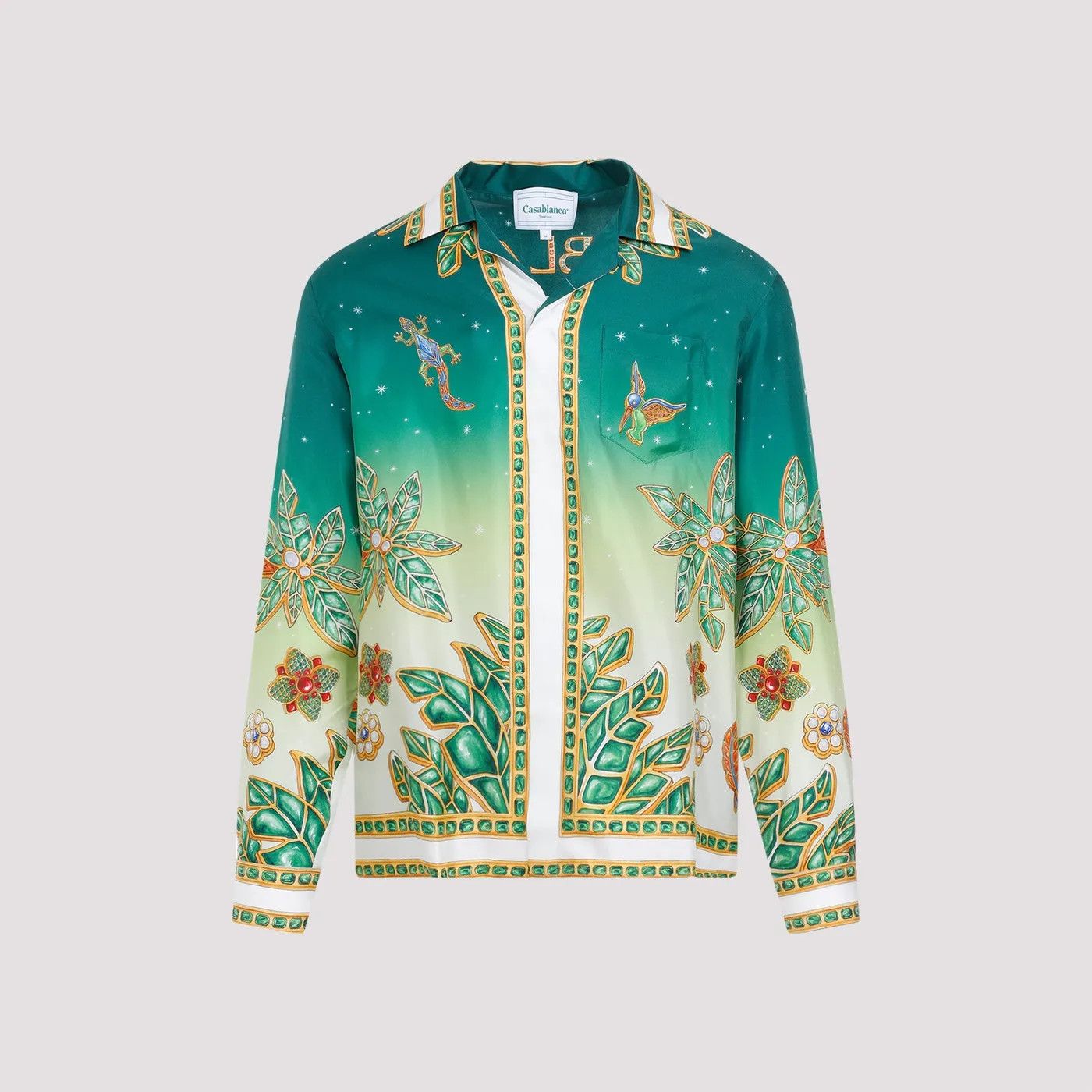 Casablanca o1mle0126 Cuban Collar Long Sleeve Shirt in Multicolor Size US L / EU 52-54 / 3 - 1 Thumbnail