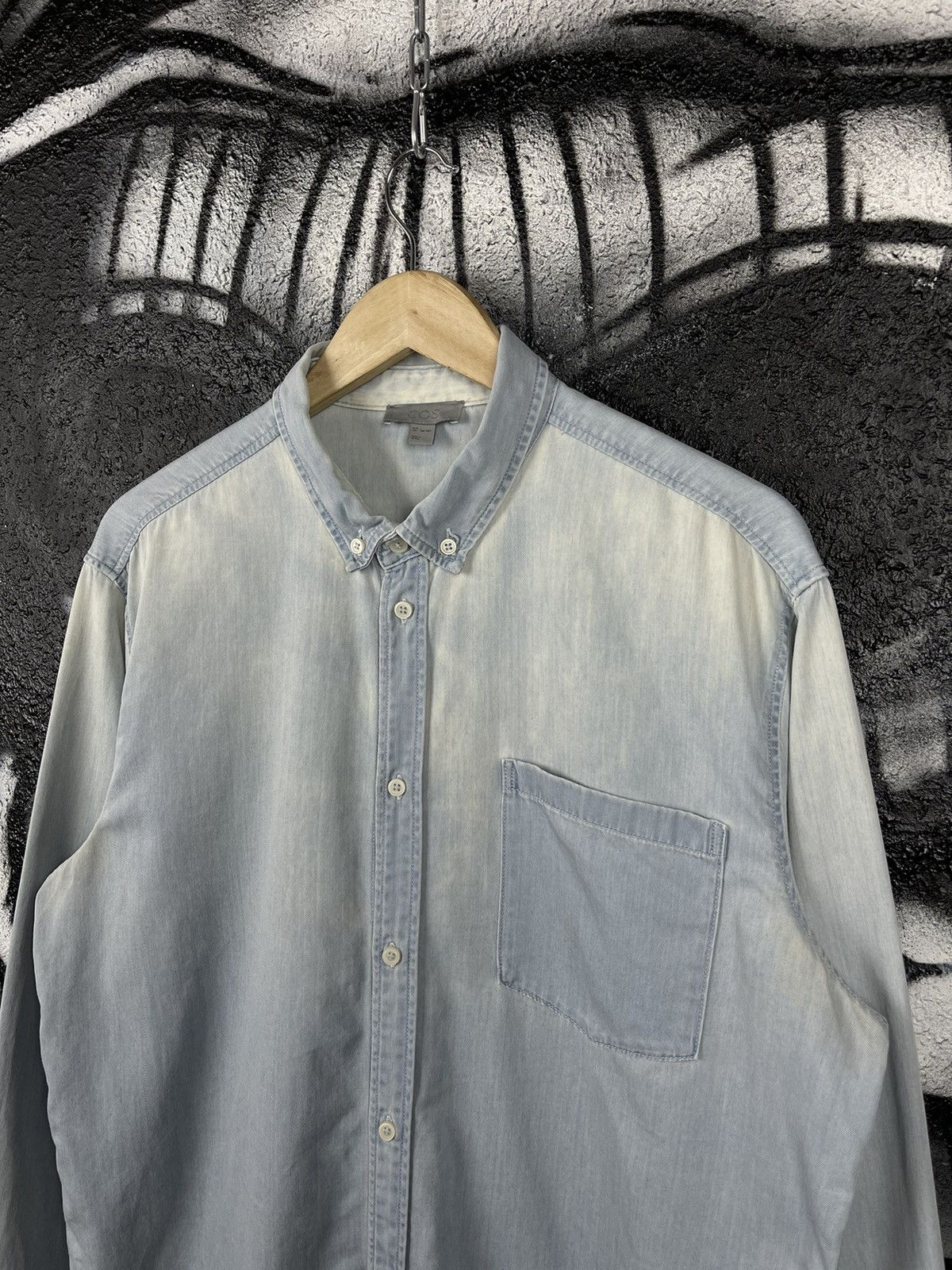 Cos × Designer COS Washed Blue Designed Shirt Button Up Men’s Size L Size US L / EU 52-54 / 3 - 3 Thumbnail