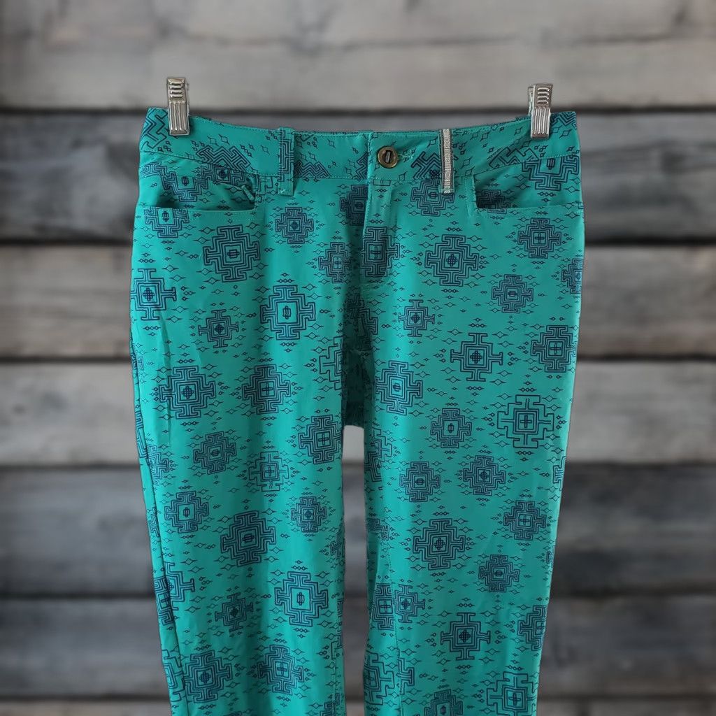 Vintage Sherpa Adventure Gear Womens Pants Sz 4 Blue Teal Low Rise Casual 29 Inseam Womens Size 27" / US 4 / IT 40 - 1 Thumbnail