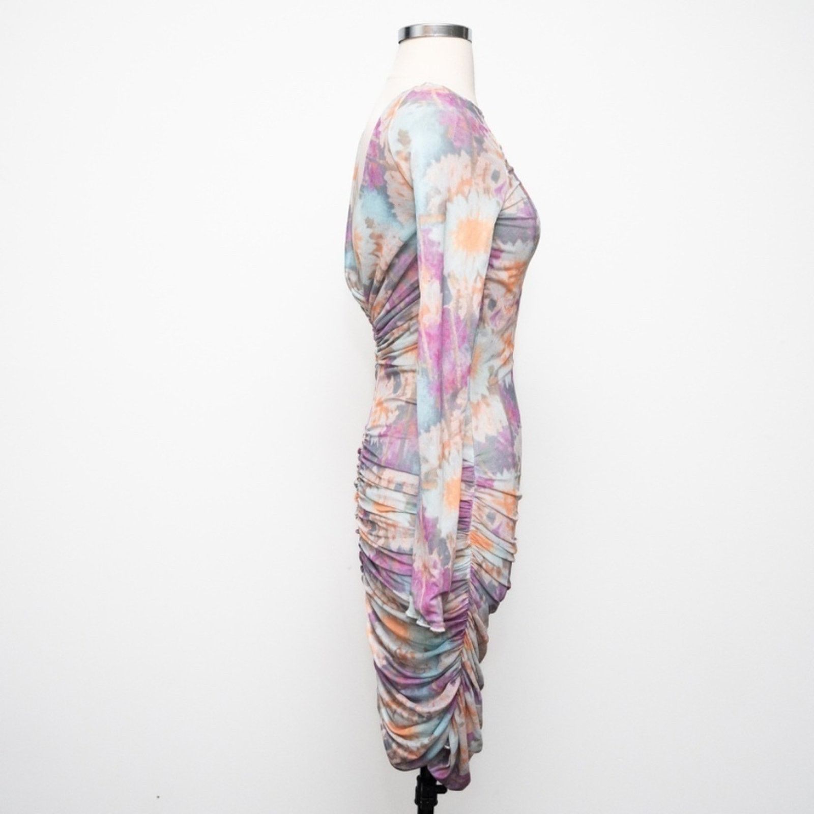 ROTATE Rotate. NWOT. Ulla Ruched Long Sleeve Dress Size XS / US 0-2 / IT 36-38 - 11 Thumbnail