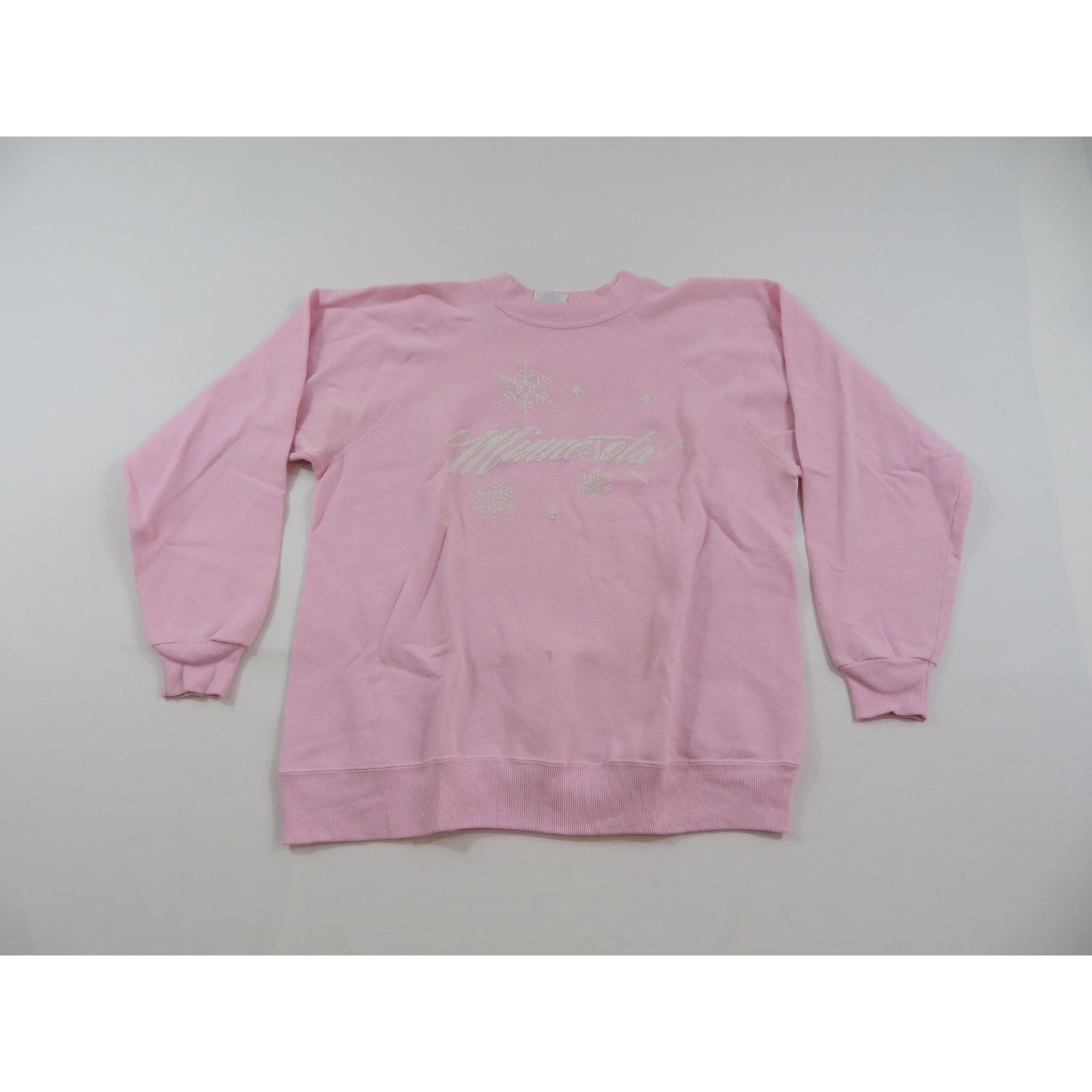 Hanes Minnesota Snowflake Sweatshirt Pink White Sweater Sz L 1990s Size L / US 10 / IT 46 - 1 Thumbnail