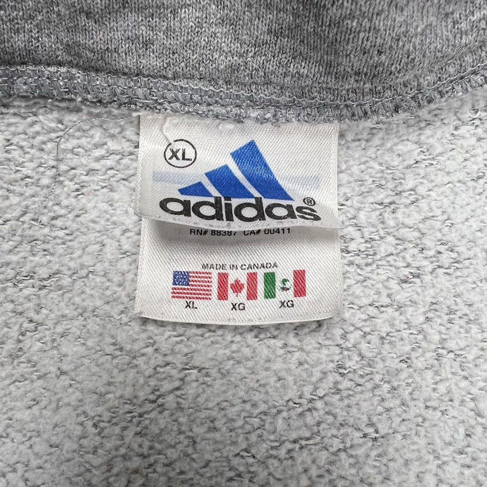 Adidas × Vintage Vintage 90s Adidas Sweatshirt Gray 3 Stripe 1/4 Zip Pullover Size US S / EU 44-46 / 1 - 5 Thumbnail