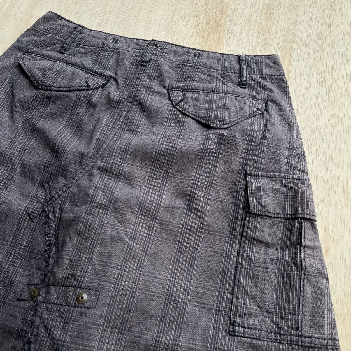 Japanese Brand RNA INC MIDI SKIRT CARGO PLAID LIKE SEDITIONARIES Size 31" - 3 Thumbnail