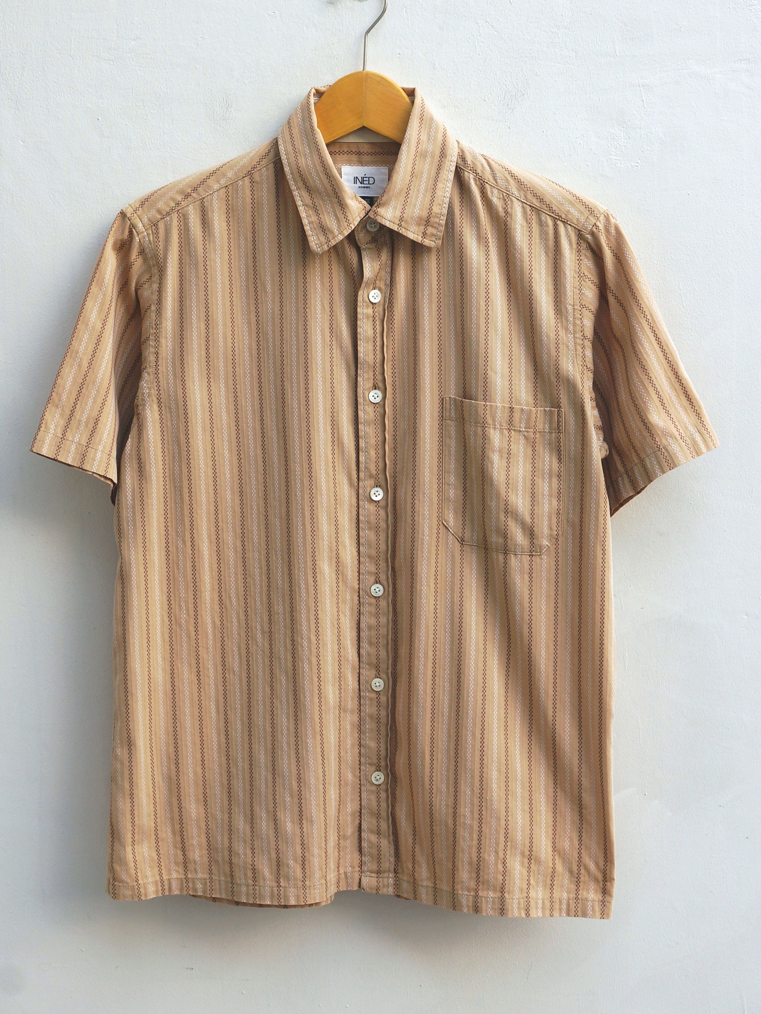 Image of Yohji Yamamoto Ined Homme Shirt in Khaki, Men's (Size Small)