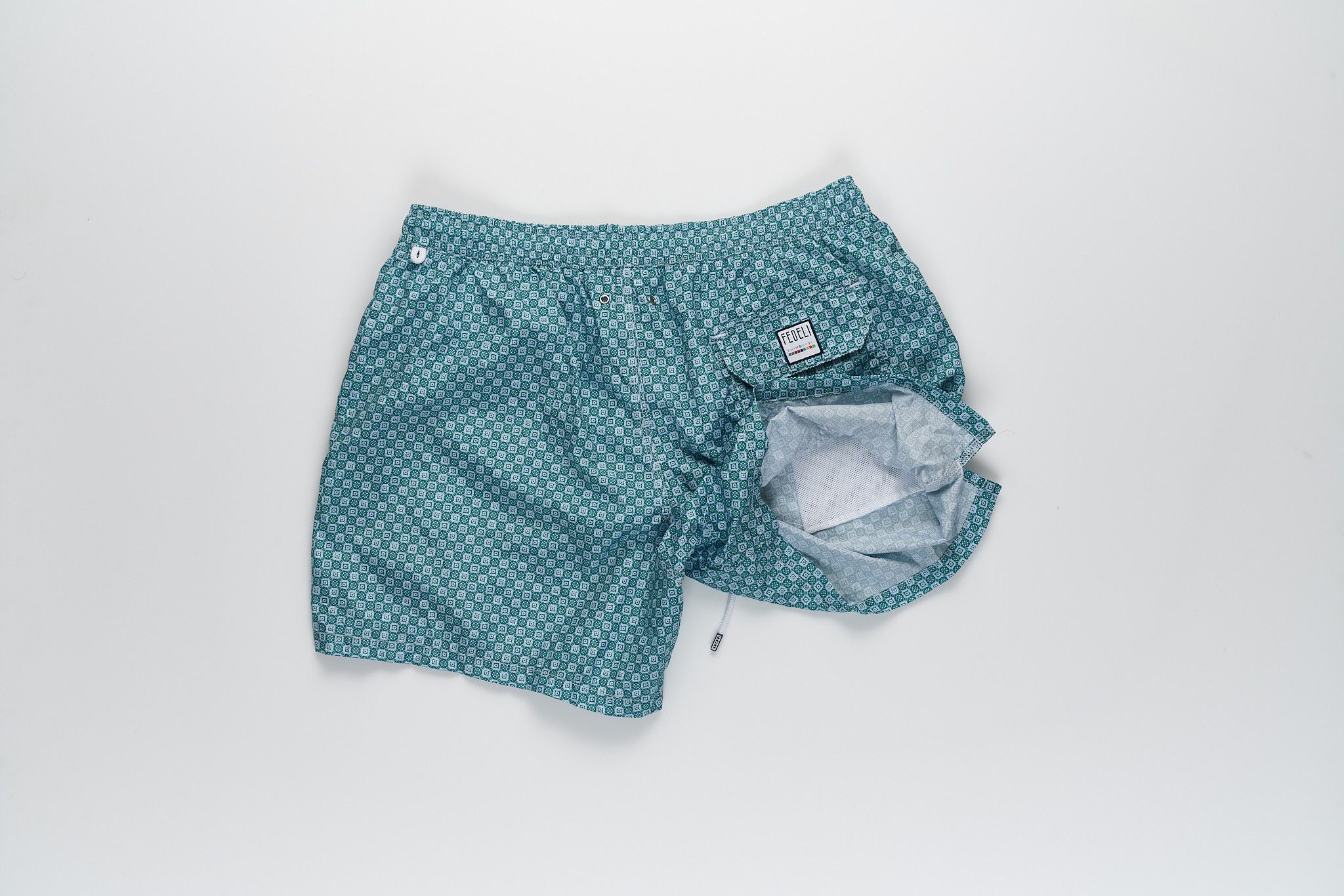 Fedeli Fedeli Blue printed Swim shorts XL Size US 34 / EU 50 - 5 Thumbnail
