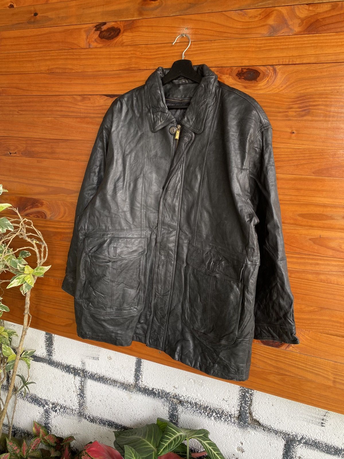 Japanese Brand Vintage Crocodile Leather Jacket Black Genuine Leather Coat Size US L / EU 52-54 / 3 - 4 Thumbnail