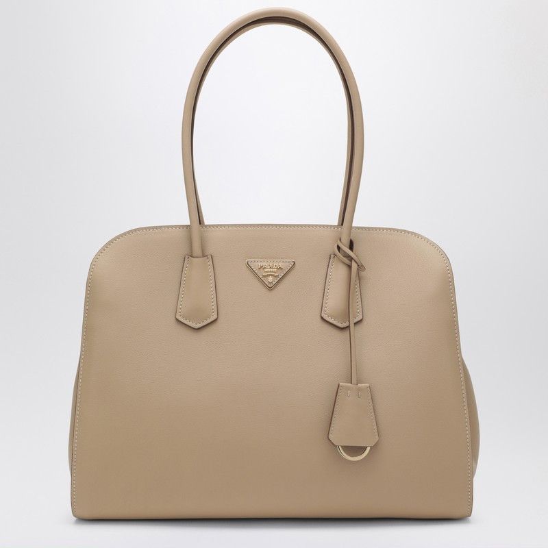 Prada Prada Large Sand-Colored Leather Shopping Bag Size ONE SIZE - 1 Thumbnail