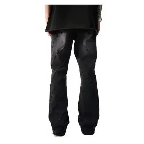 VIBE Black Striped Stacked Denim Jeans Size US 32 / EU 48 - 2 Thumbnail