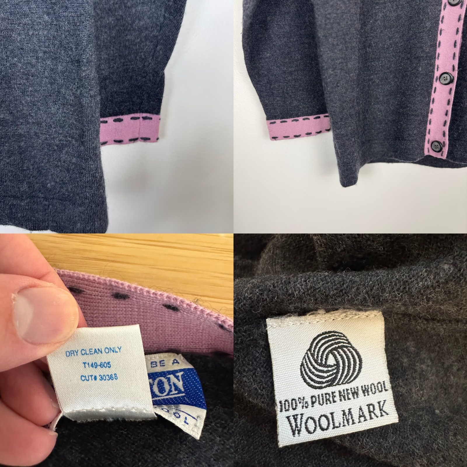 Pendleton VTG Pendleton Cardigan Wool Gray Pink Trim S Womens V-Neck Long Sleeve Button Down Sweater 100% Virgin Wool SS Size S / US 4 / IT 40 - 9 Thumbnail