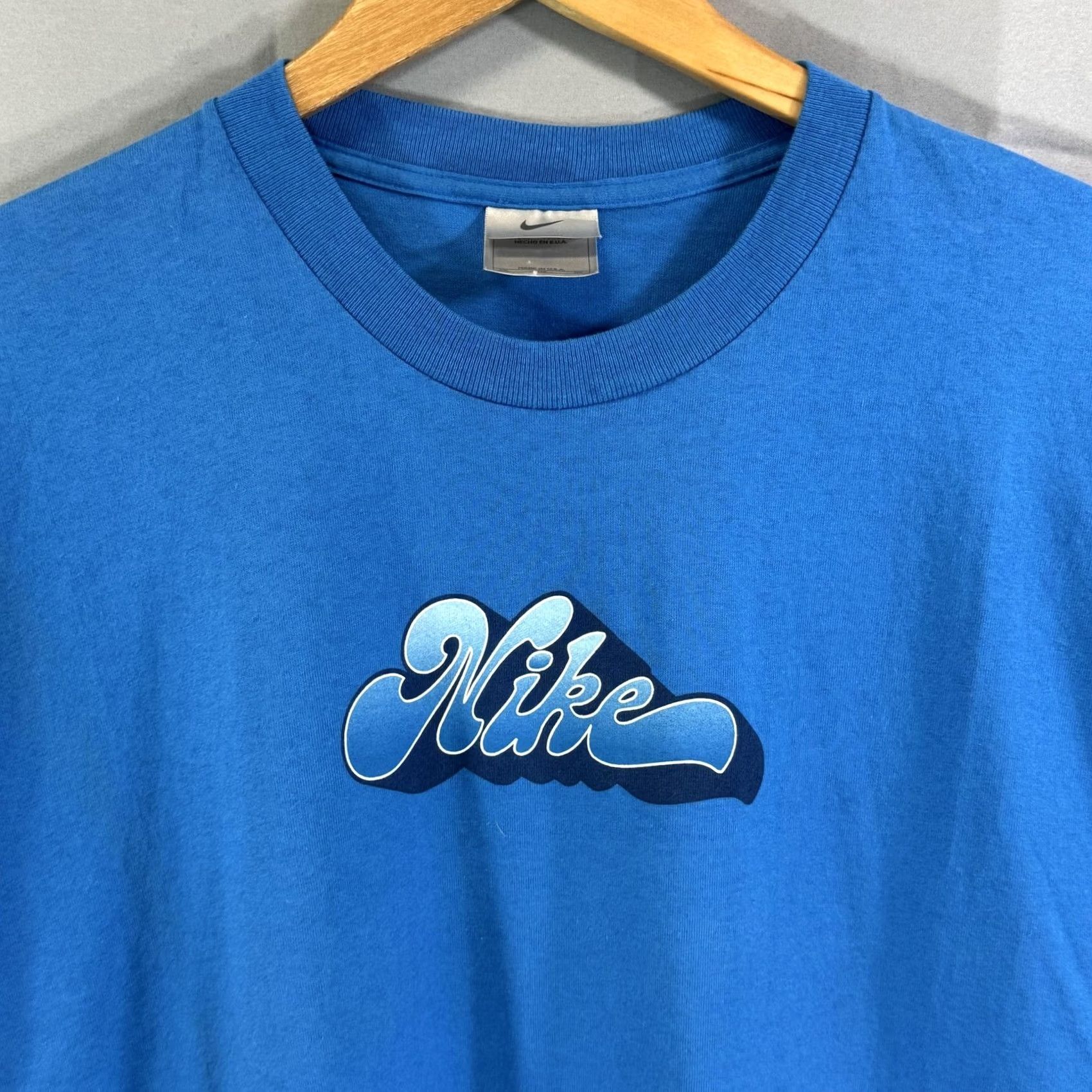 Nike Nike Shirt Mens 2XL Blue Wave Graphic Made In USA Vintage Style Tee Retro 2000s Size US XXL / EU 58 / 5 - 3 Thumbnail