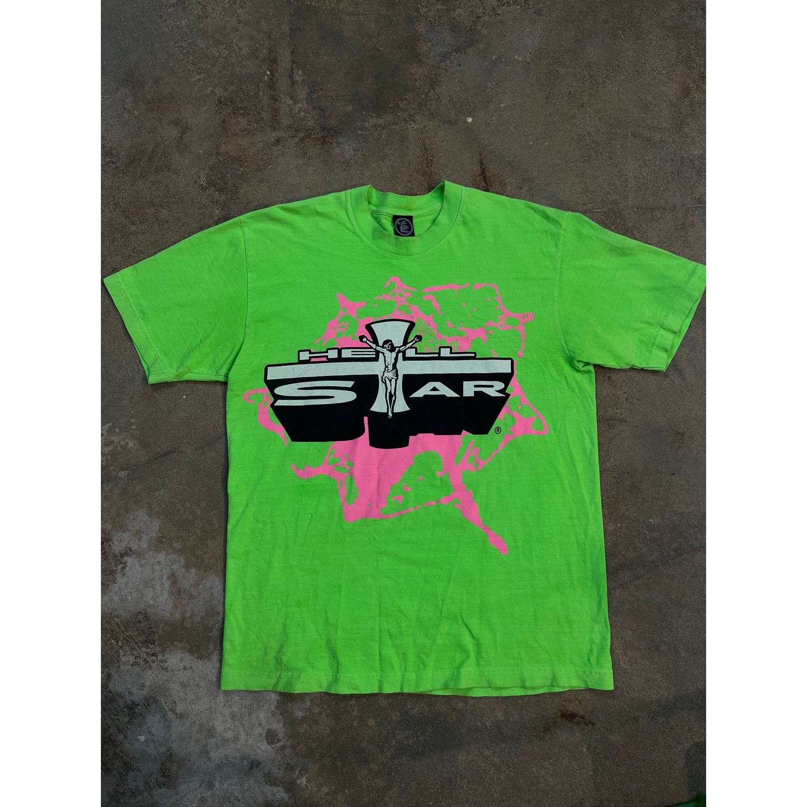 HELLSTAR Hellstar Tee Neon Pink Jesus Used Medium Size US M / EU 48-50 / 2 - 1 Thumbnail