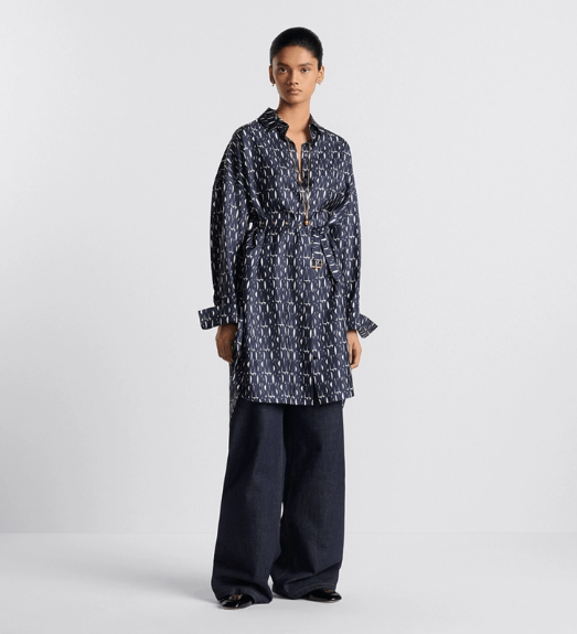 Dior o1w1db11225 451R45 Mini Shirt Dress in Navy Blue/White Size M / US 6-8 / IT 42-44 - 4 Thumbnail