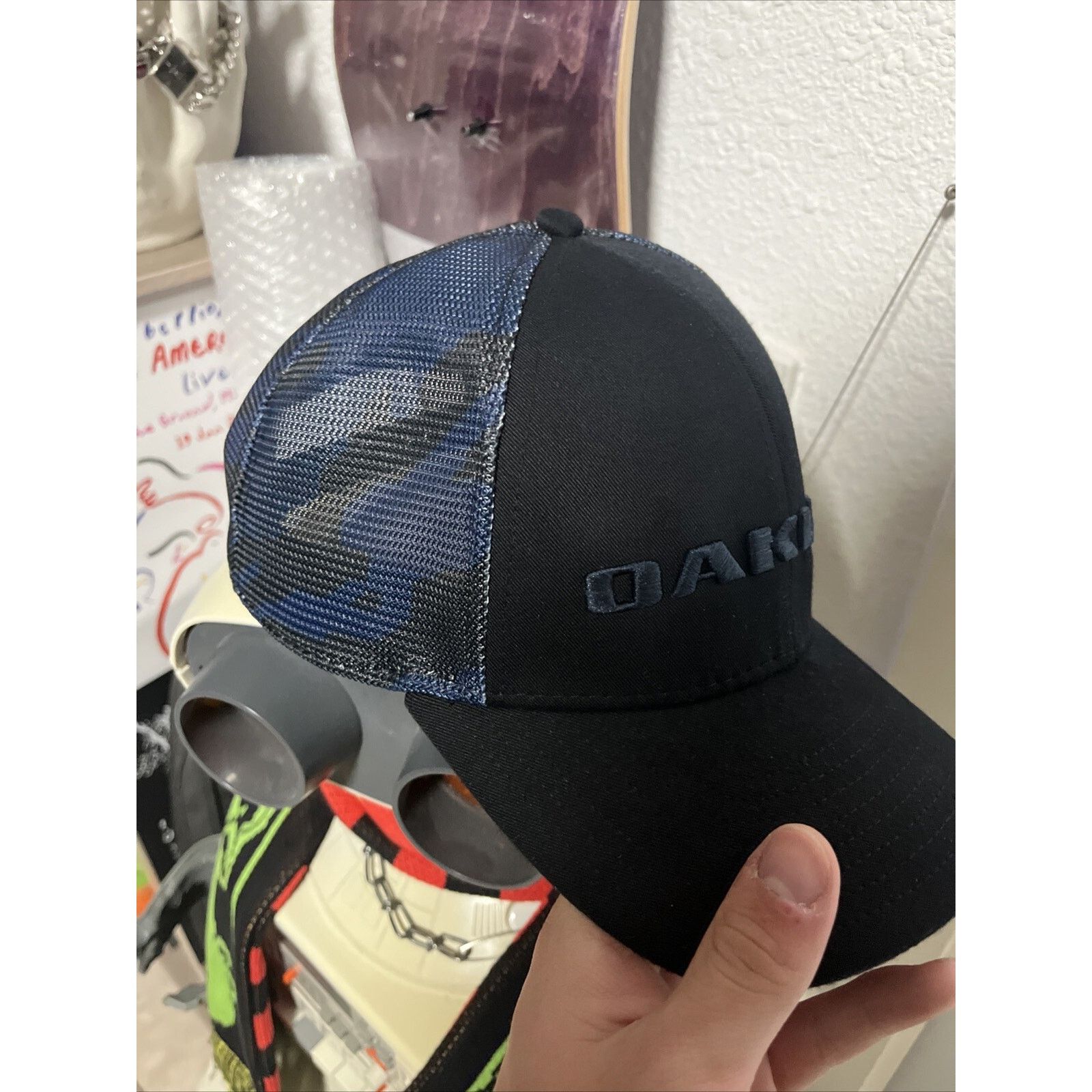 Oakley Vintage 90s Y2K Oakley Software Blue SnapBack Hat Size ONE SIZE - 3 Thumbnail