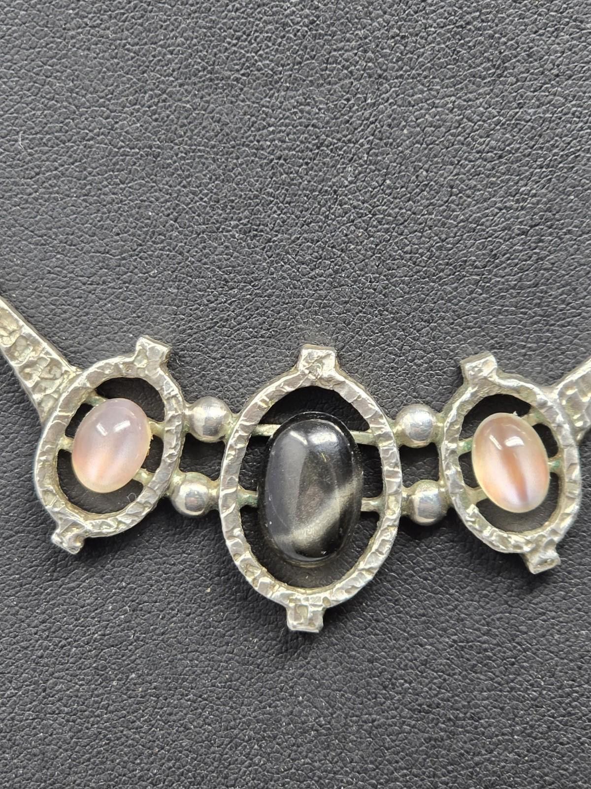Quartersnacks Antique Art Deco Sterling Necklace-Quartz/Amethyst Cabochons Size ONE SIZE - 5 Thumbnail