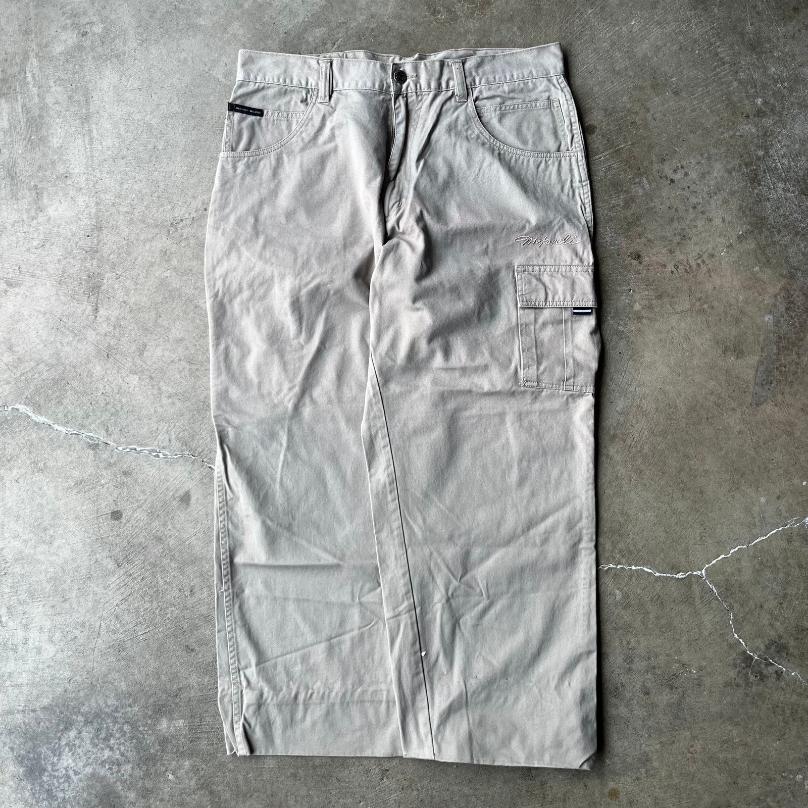 Vintage Vintage Makaveli Pants Mens 38x34 Khaki Cargo Y2K 00s Skate Size US 38 / EU 54 - 2 Thumbnail